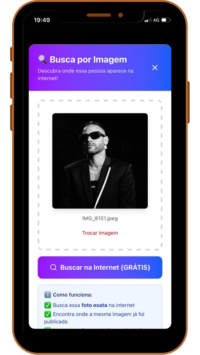 Foto do Neymar anexada pronta para buscar