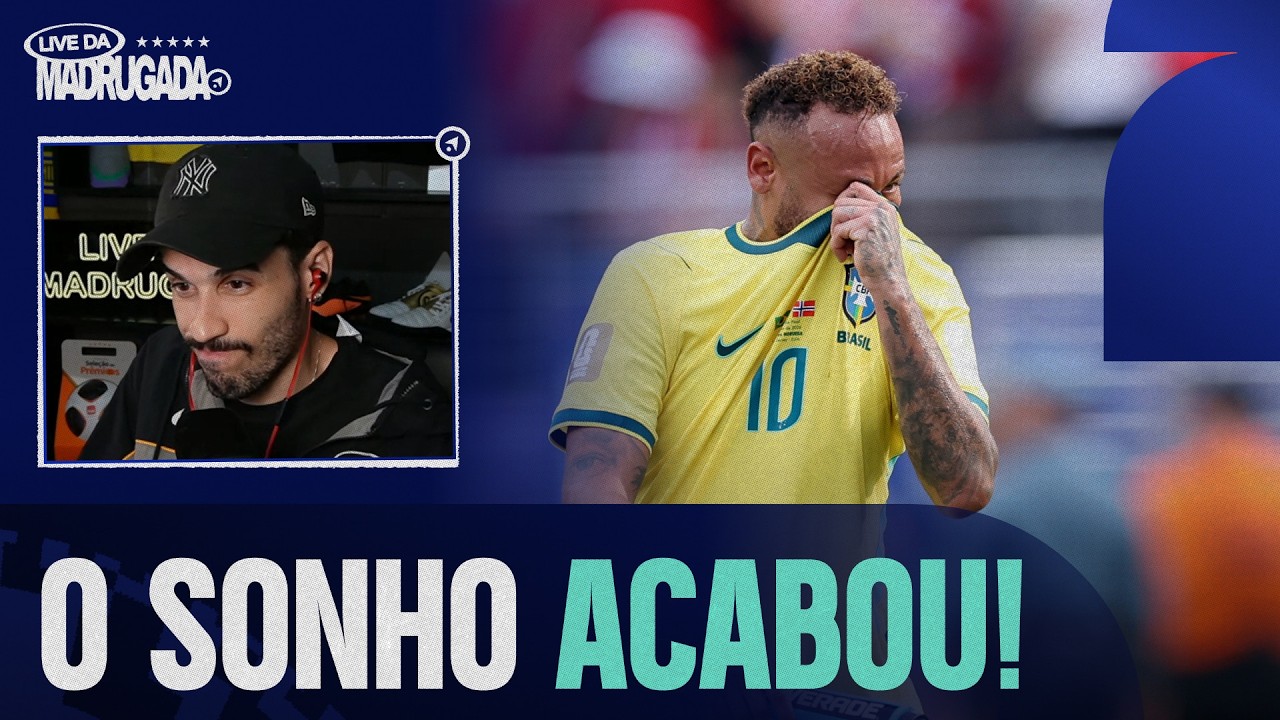 Brasil eliminado da Copa 2026 — Neymar chora após a derrota de 2 a 1 para a Noruega de Haaland
