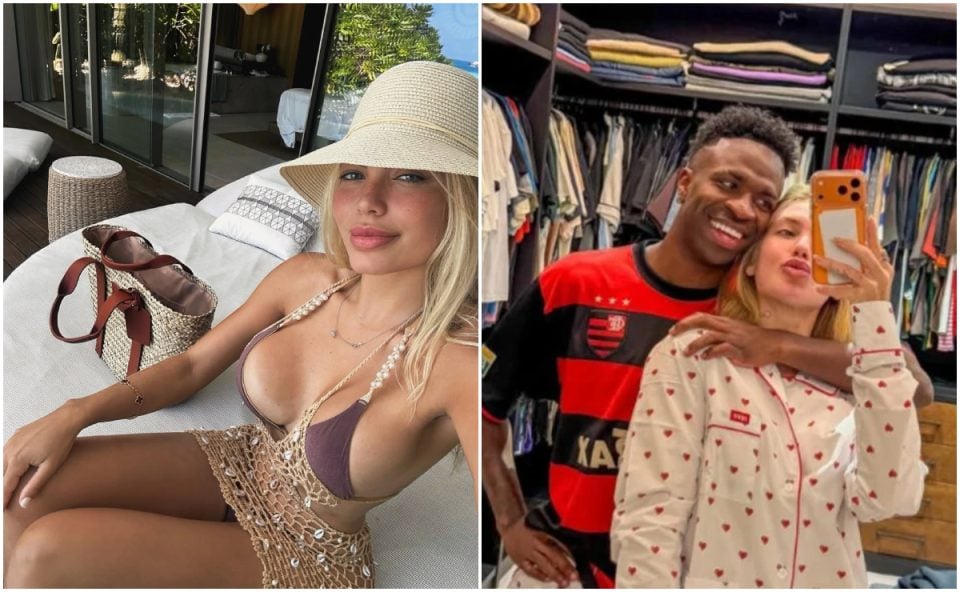 Day Magalhães e Vini Jr abraçando Virginia Fonseca — modelo baiana foi pivô do término do casal